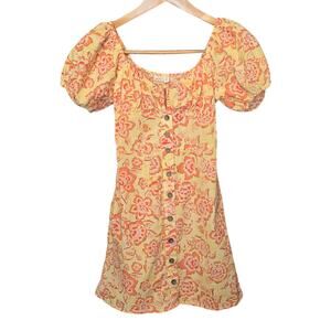 Billabong x Wrangler Far & Away Mini Dress Womens Size Small Button Front Boho